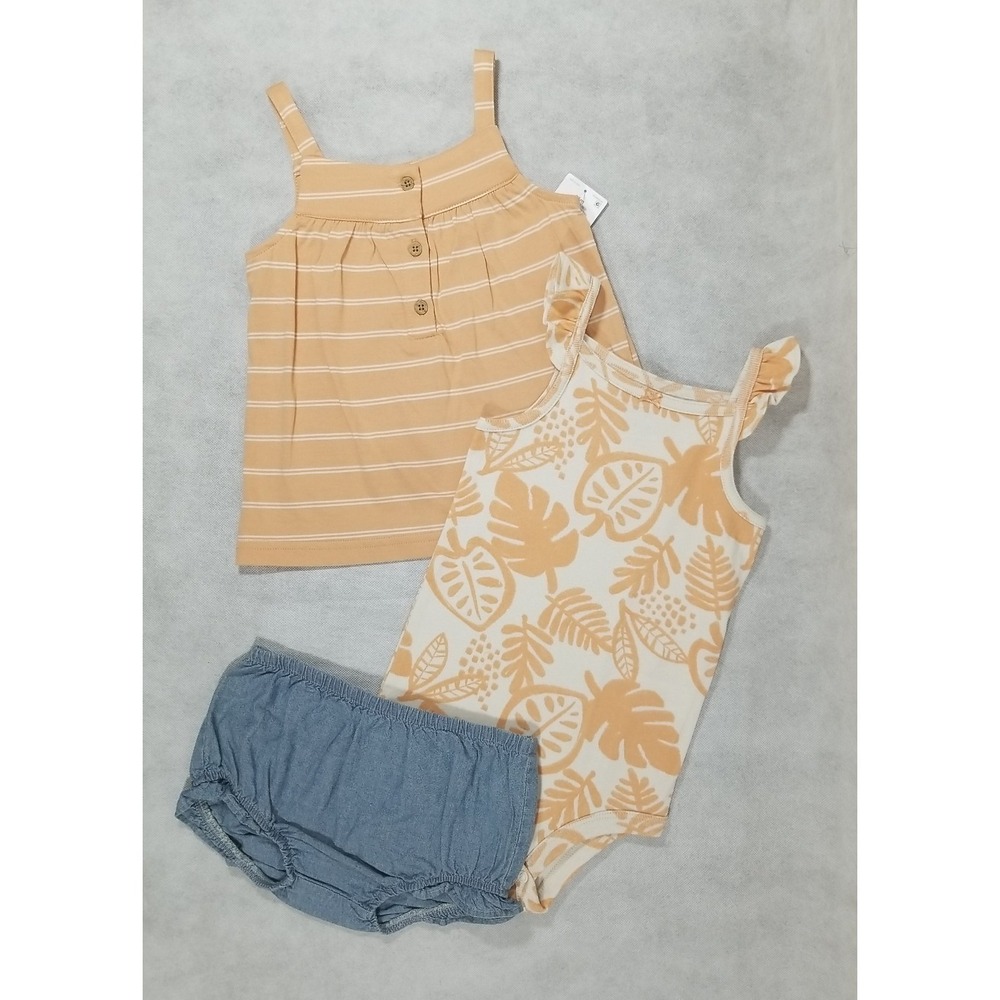 Carter's Baby Girls Size 24 Months 3 pc Top Bodysuit Shorts Summer‎ Outfit NEW